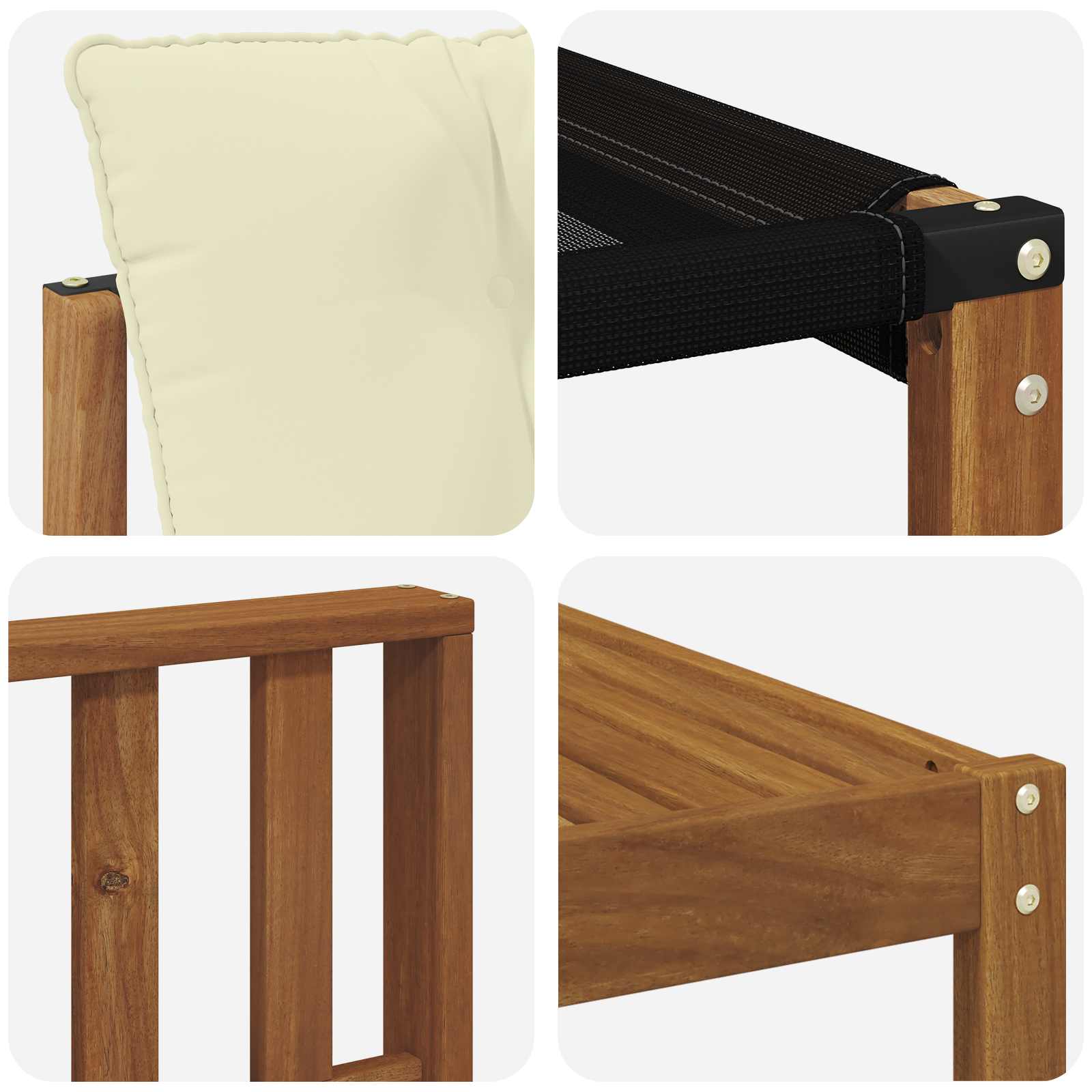 Zunanja garnitura za sedenje z blazino 7 pcs Naravna in smetana - slika 9