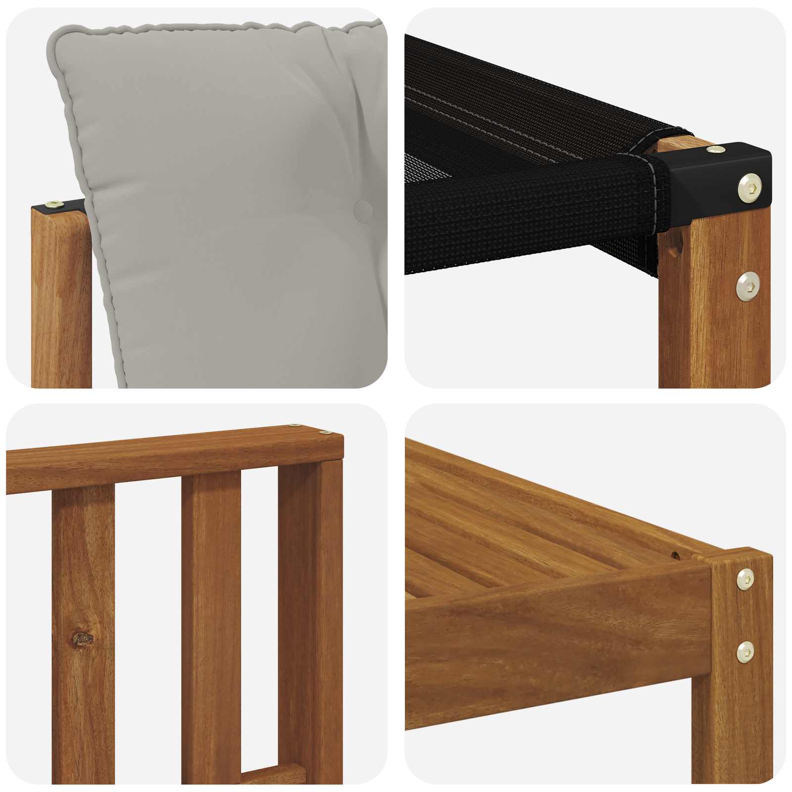 Zunanja garnitura za sedenje 7 pcs Naravna in svetlo siva - slika 9