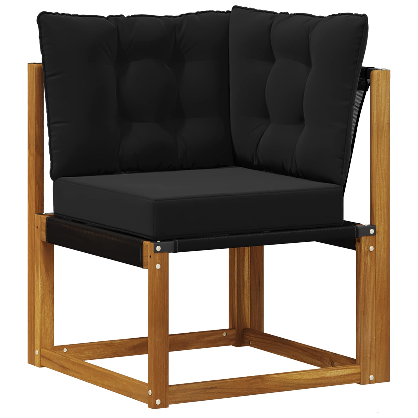 Zunanja garnitura za sedenje z blazino 7 pcs Naravna in črna - slika 5