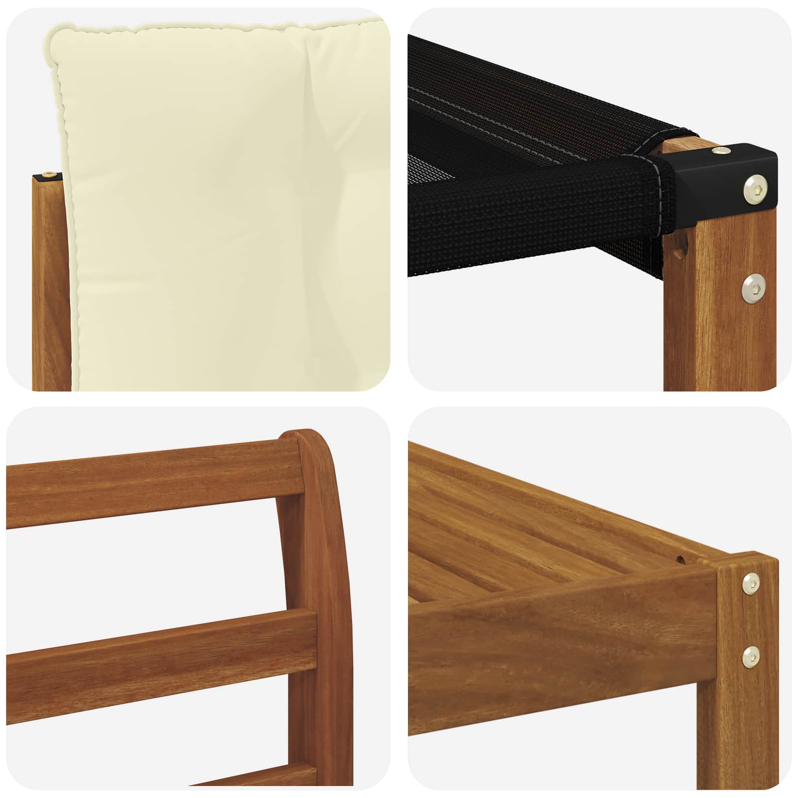 Zunanja garnitura za sedenje z blazino 7 pcs Naravna in smetana - slika 11