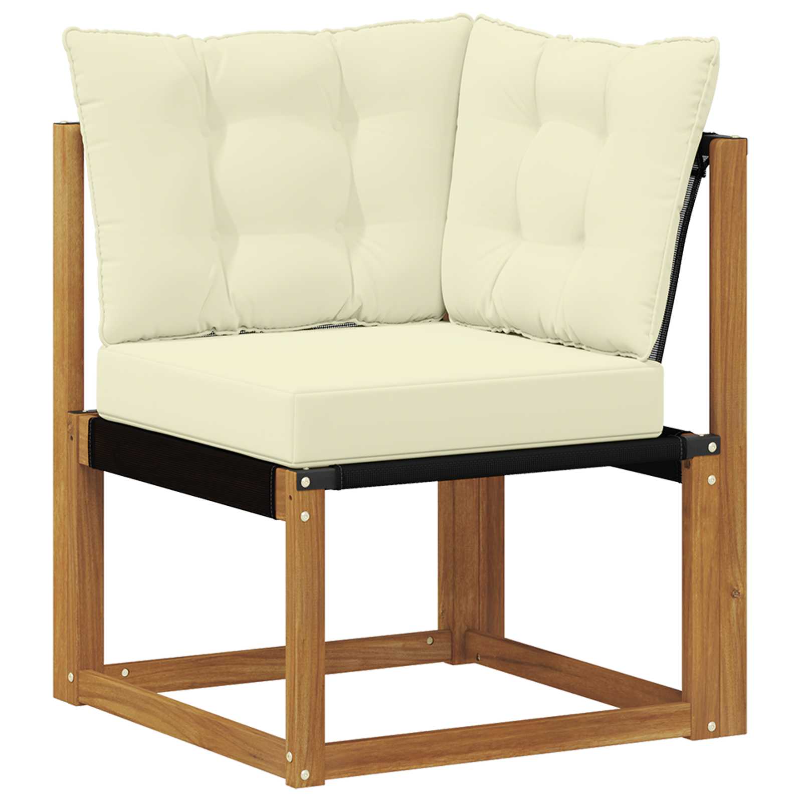 Zunanja garnitura za sedenje z blazino 7 pcs Naravna in smetana - slika 9