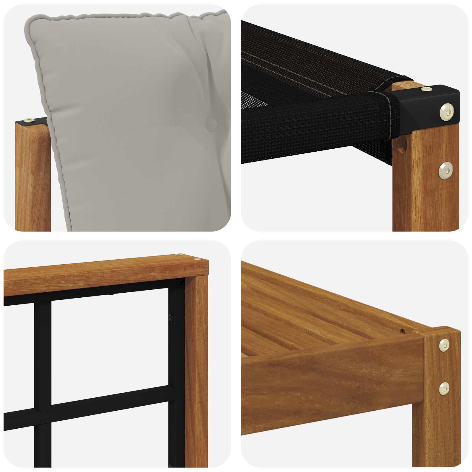 Zunanja garnitura za sedenje 9 pcs Naravna in svetlo siva - slika 11