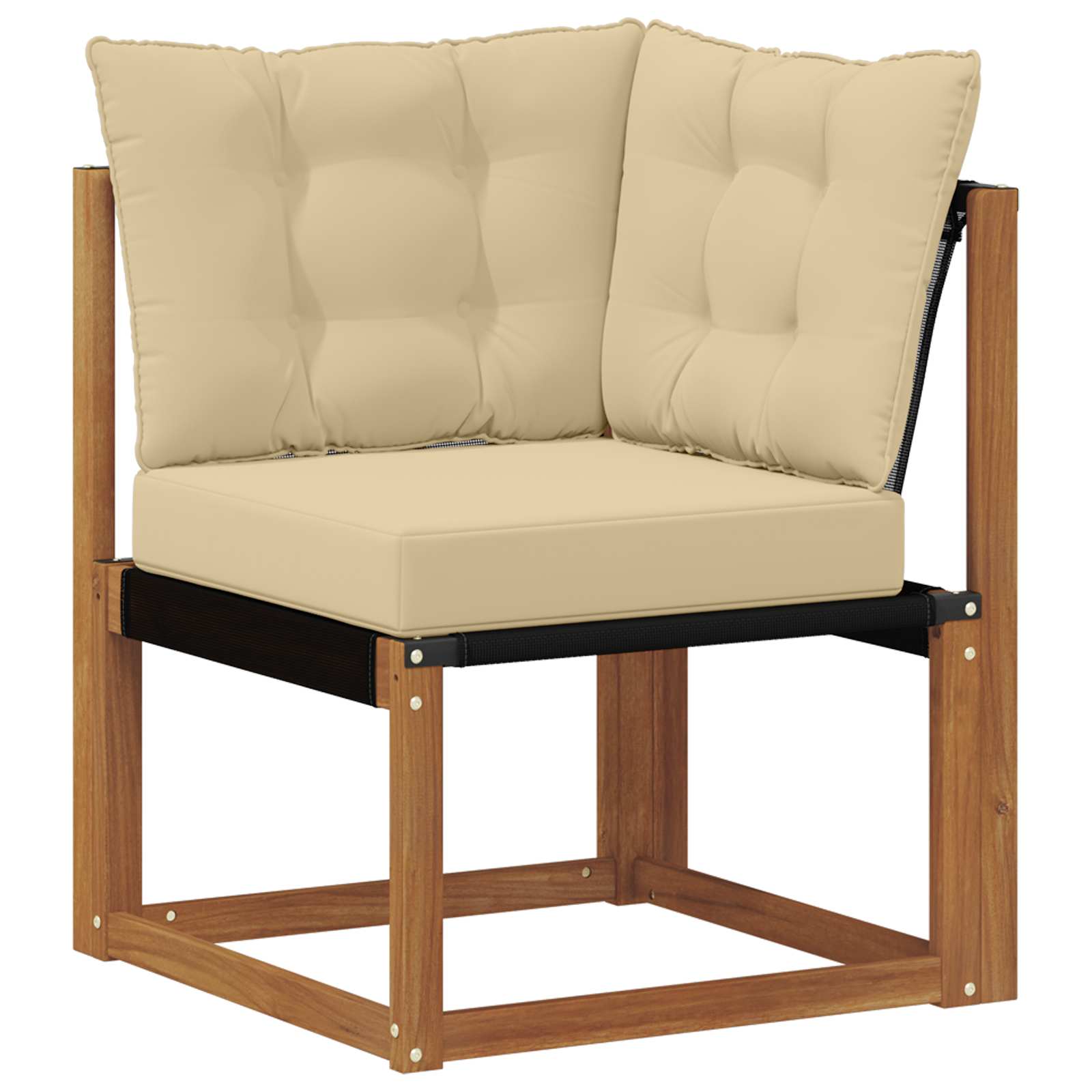 Zunanja garnitura za sedenje z blazino 7 pcs Naravna in bež - slika 6