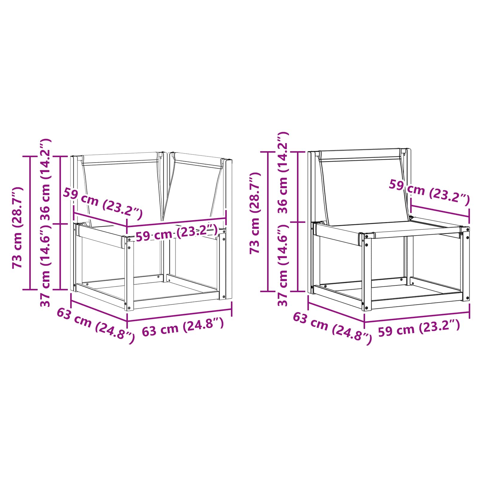 Zunanja garnitura za sedenje z blazino 7 pcs Naravna in bež - slika 9