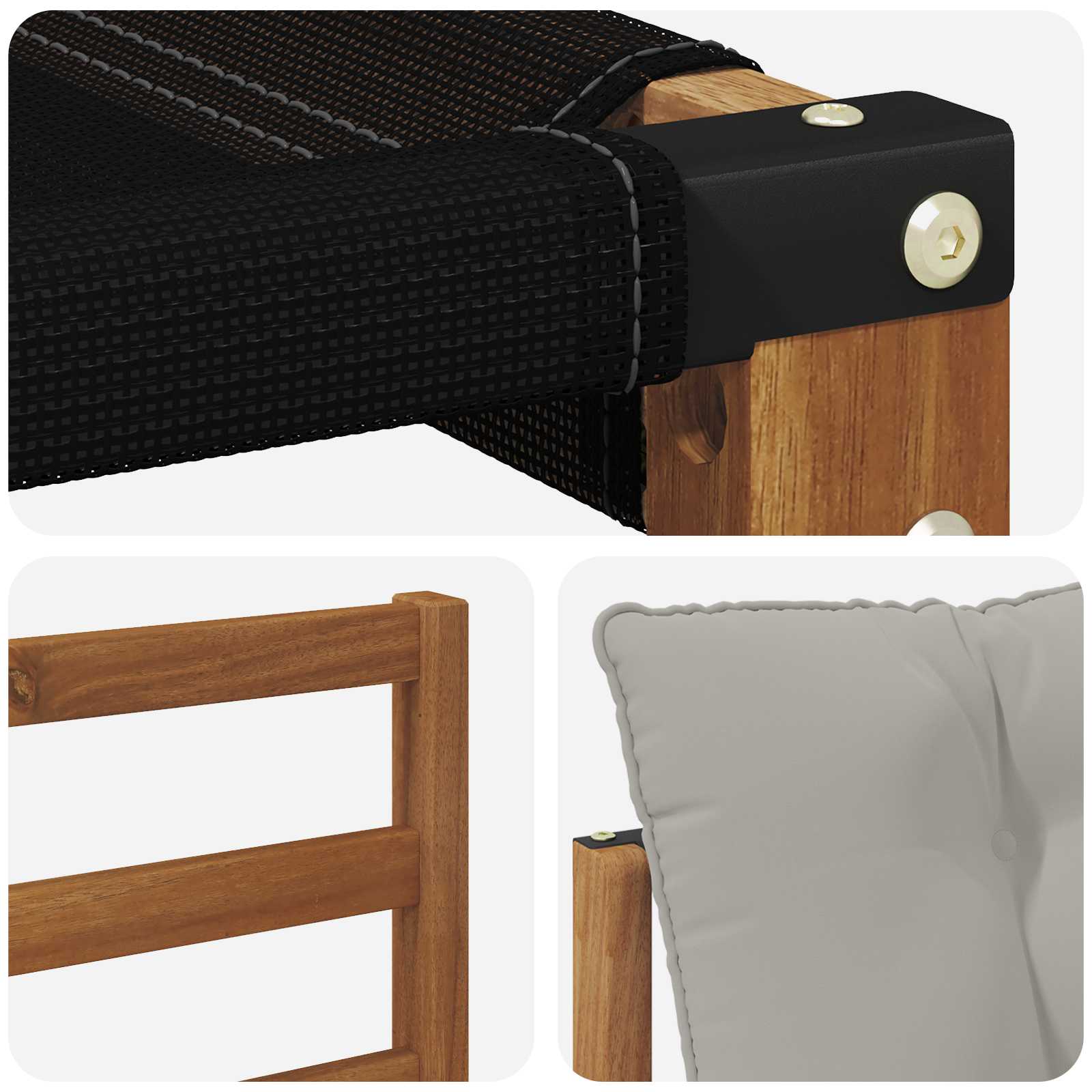 Zunanja garnitura za sedenje 10 pcs Naravna in svetlo siva - slika 7