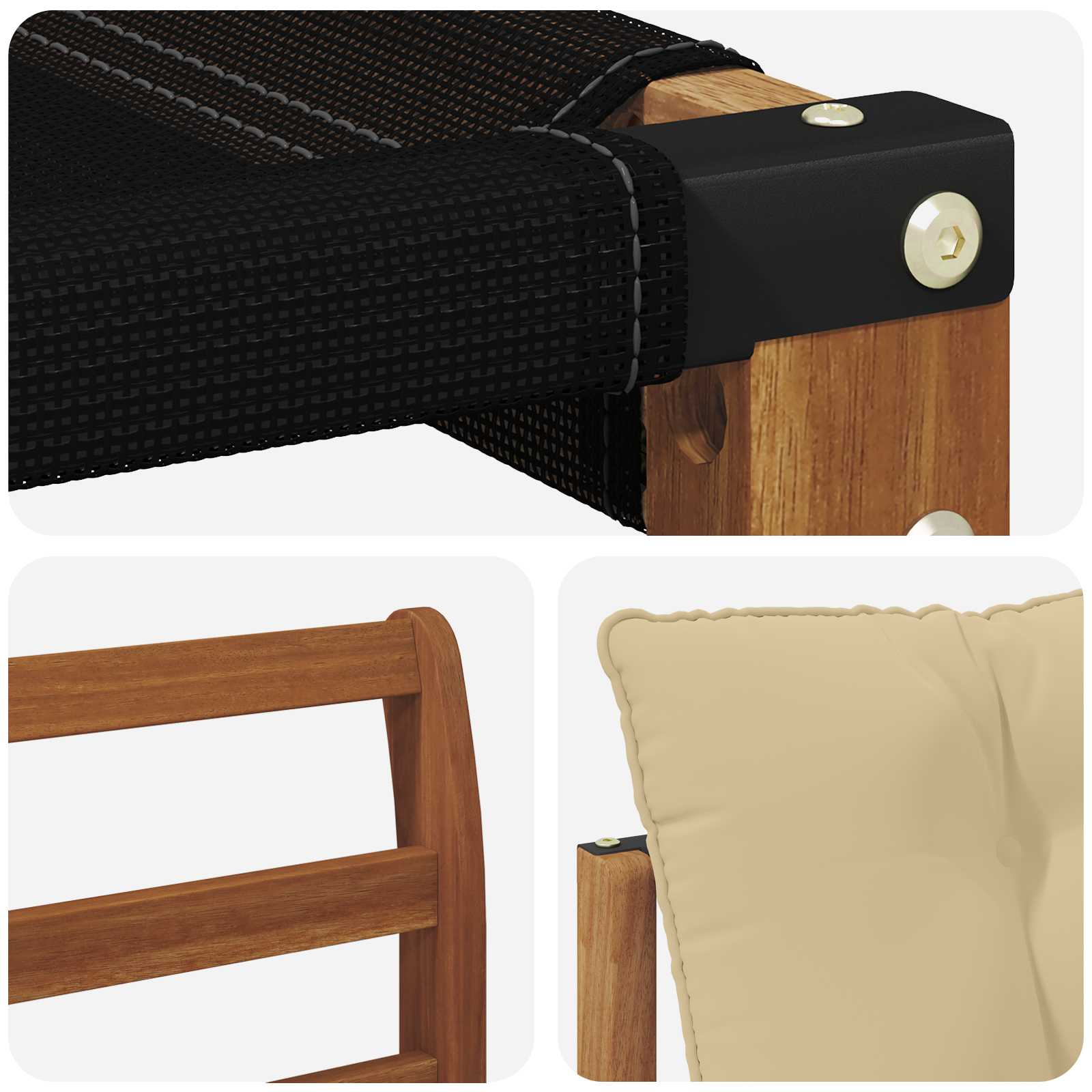 Zunanja garnitura za sedenje z blazino 10 pcs Naravna in bež - slika 7