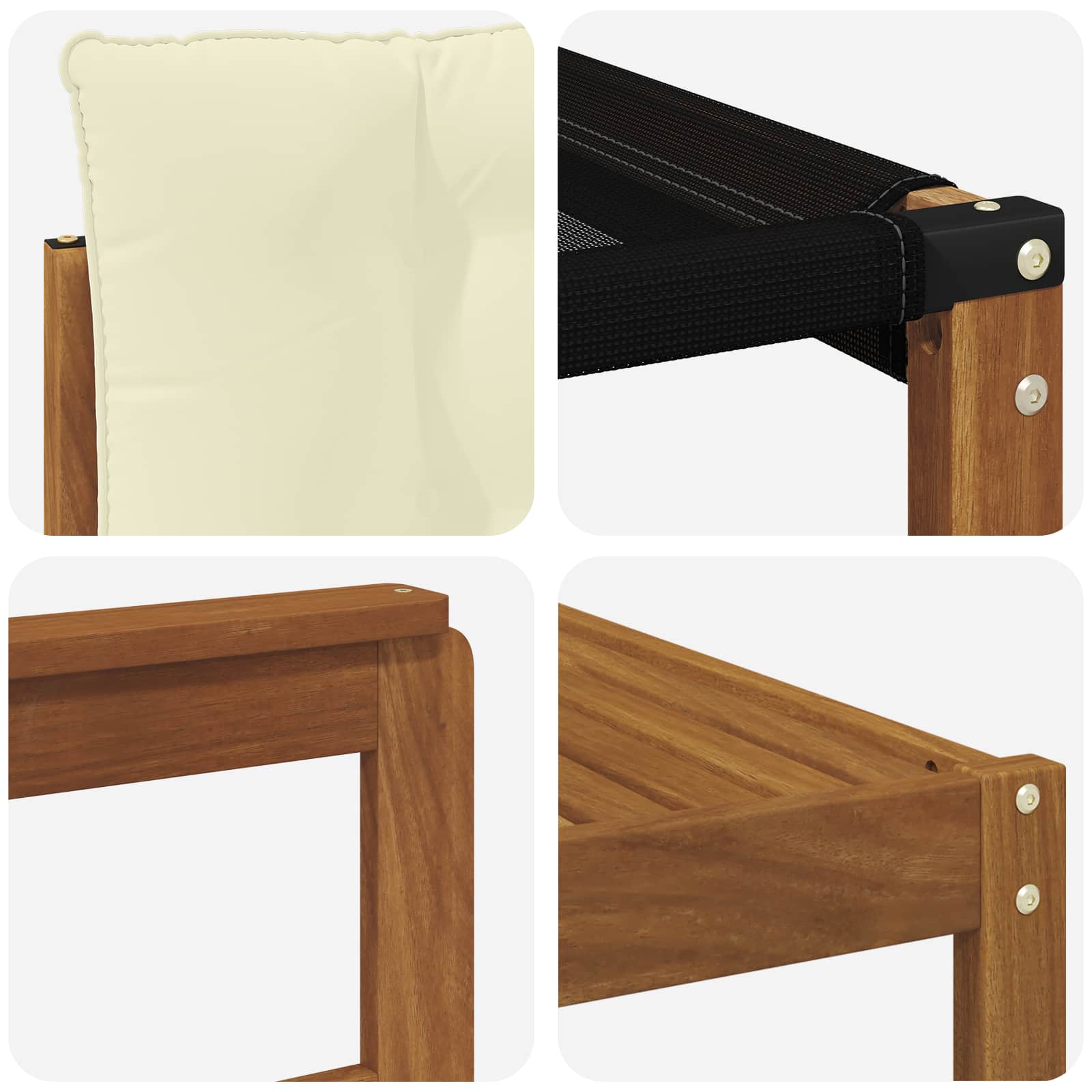 Zunanja garnitura za sedenje z blazino 5 pcs Naravna in smetana - slika 7