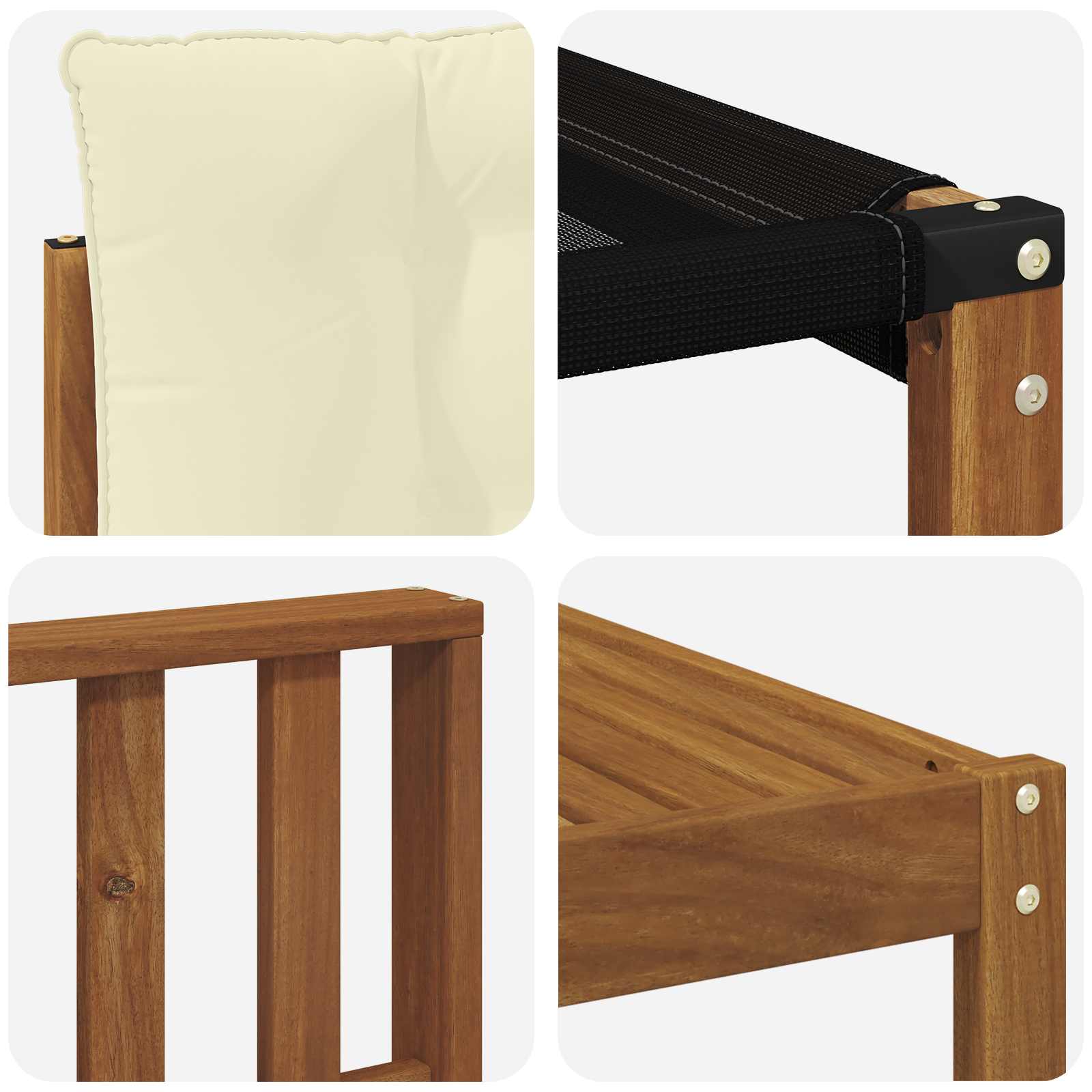 Zunanja garnitura za sedenje z blazino 5 pcs Naravna in smetana - slika 7