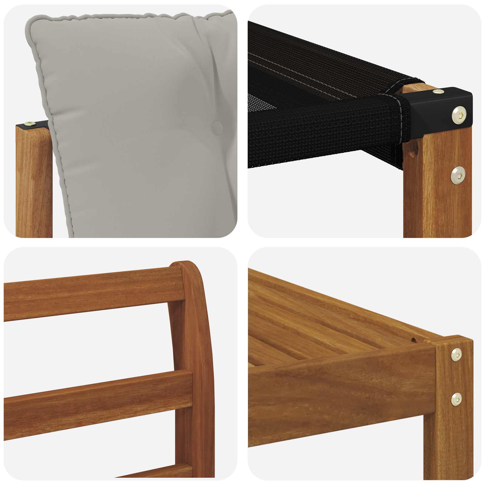 Zunanja garnitura za sedenje 5 pcs Naravna in svetlo siva - slika 7