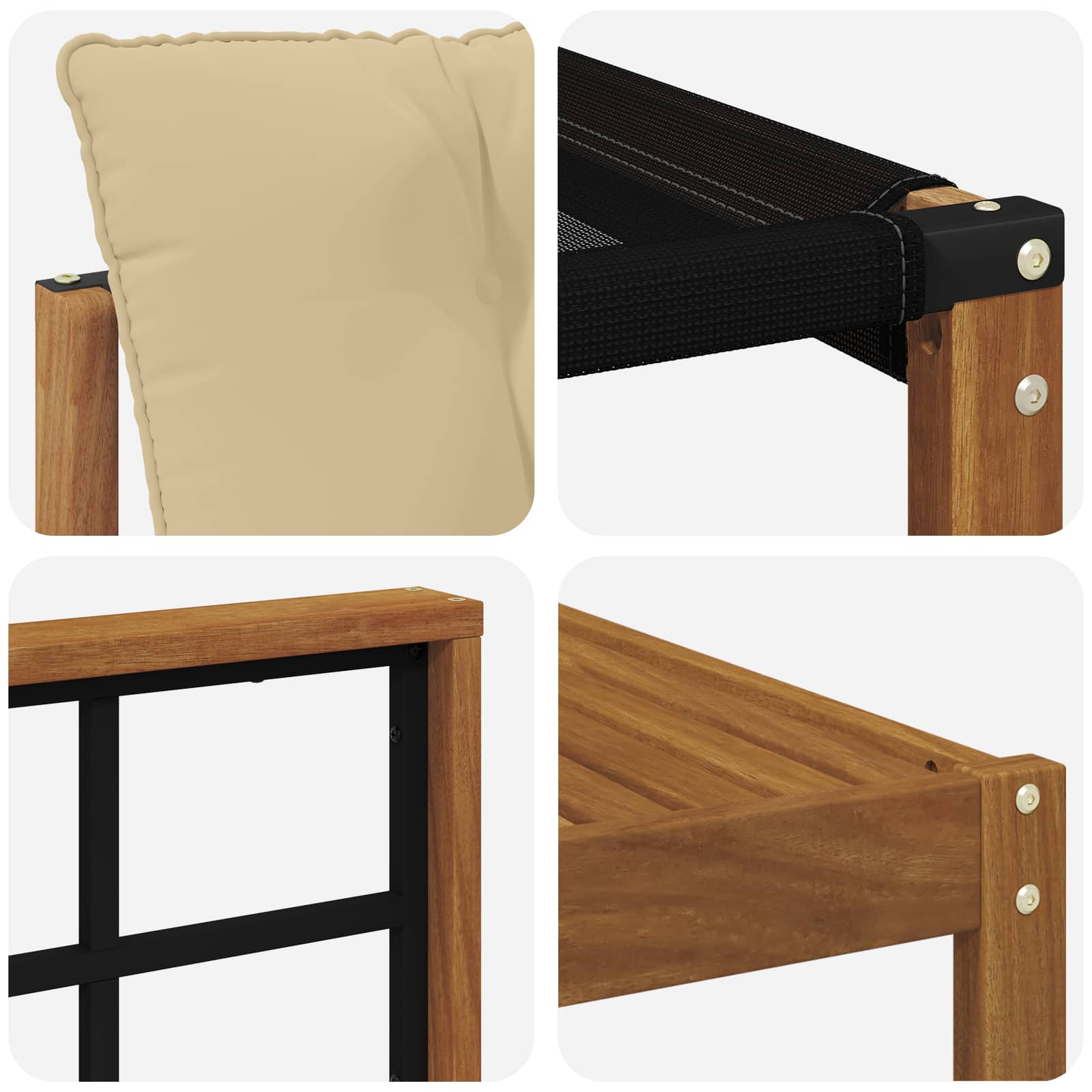 Zunanja garnitura za sedenje z blazino 5 pcs Naravna in bež - slika 7