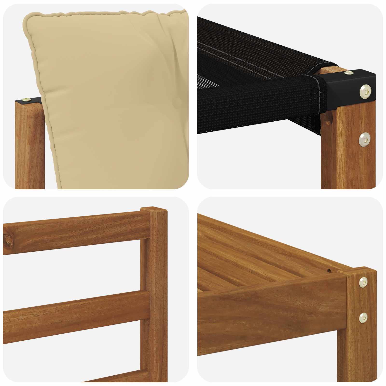 Zunanja garnitura za sedenje z blazino 8 pcs Naravna in bež - slika 7