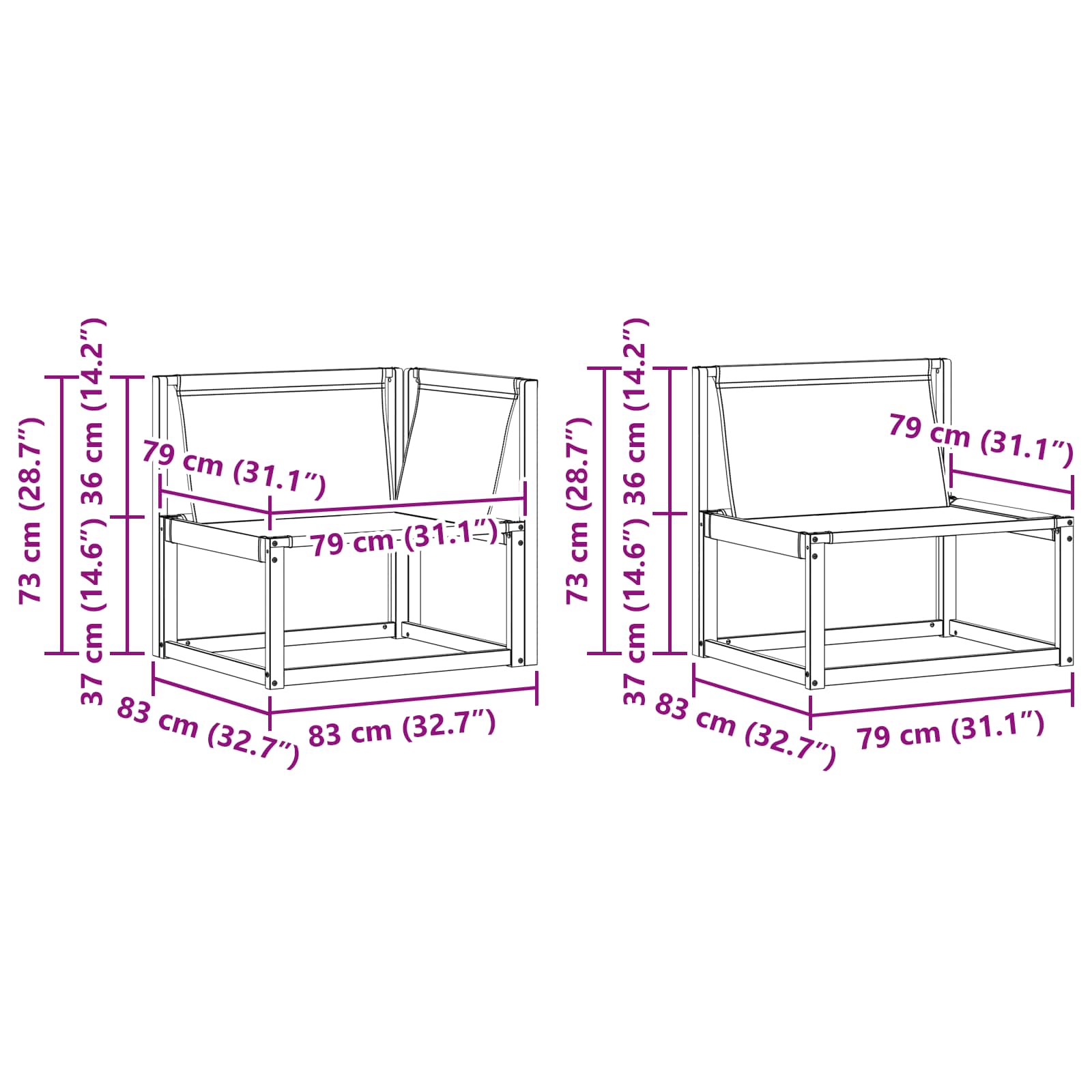 Zunanja garnitura za sedenje z blazino 8 pcs Naravna in bež - slika 11