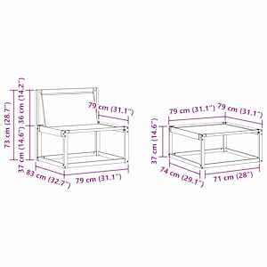 Venkovní pohovková souprava 4 pcs Přírodní a světle šedá - obrázek 12