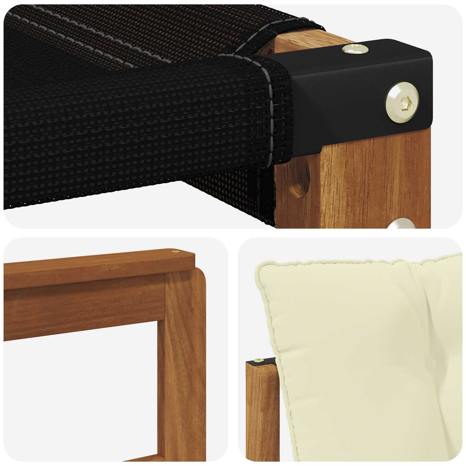 Zunanja garnitura za sedenje z blazino 5 pcs Naravna in smetana - slika 7