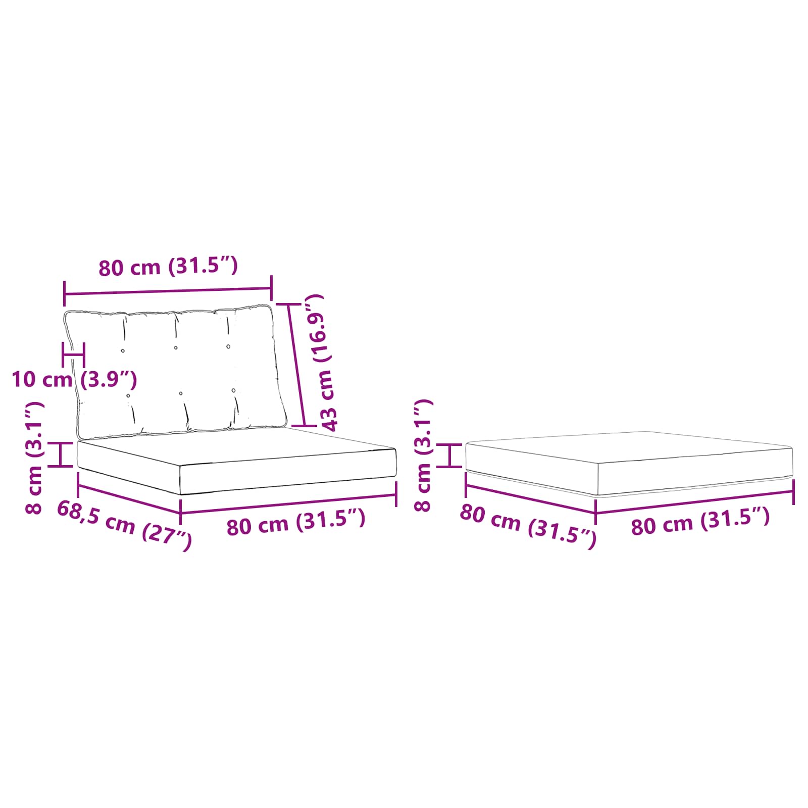 Zunanja garnitura za sedenje z blazino 5 pcs Naravna in smetana - slika 10