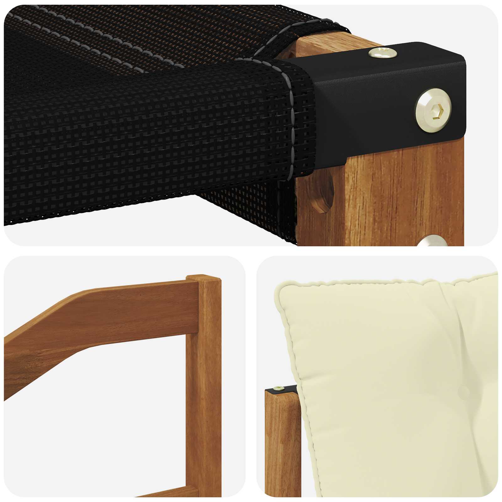 Zunanja garnitura za sedenje z blazino 5 pcs Naravna in smetana - slika 7