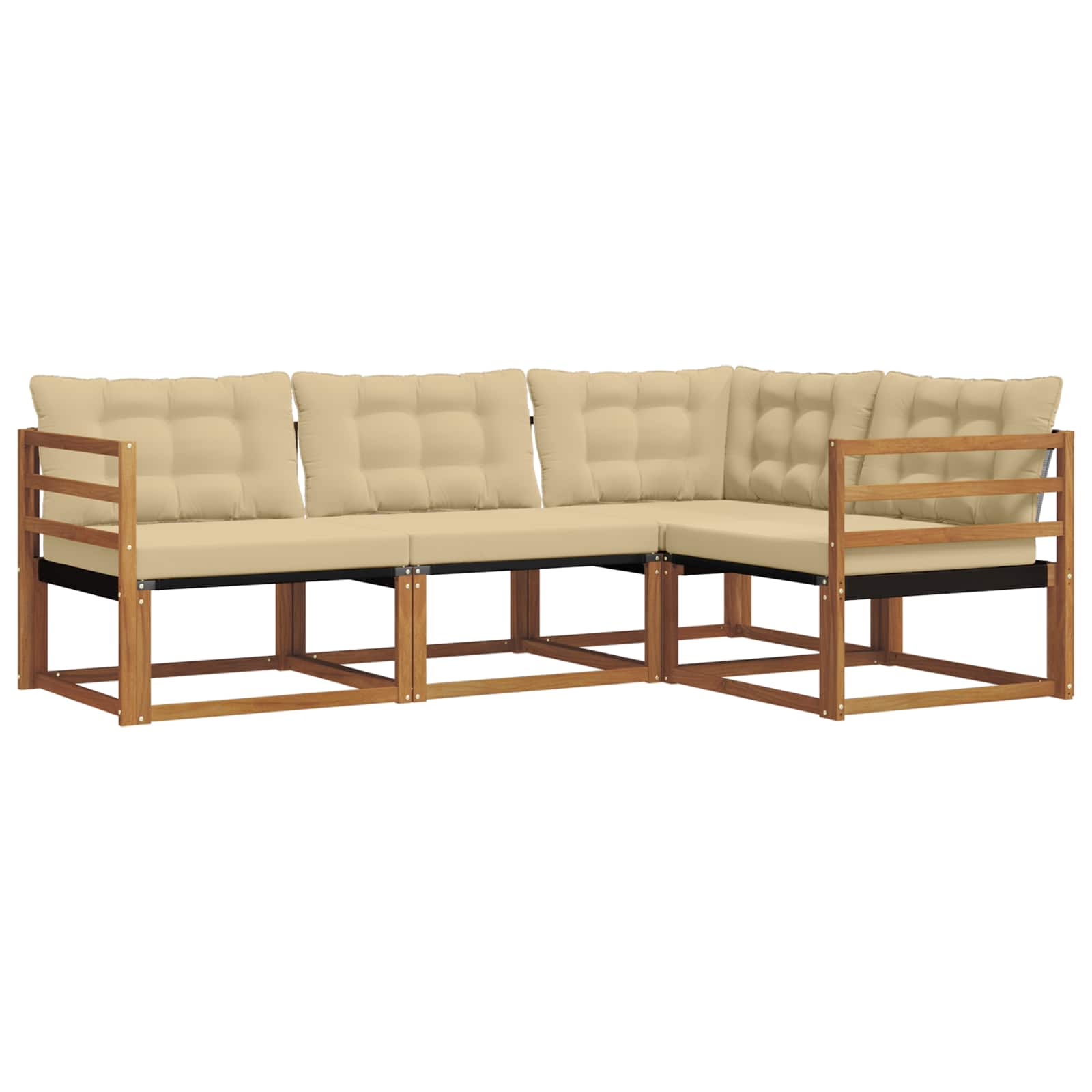 Thumbnail - vidaXL Sofa Set mit Kissen 4 pcs Natur und Beige