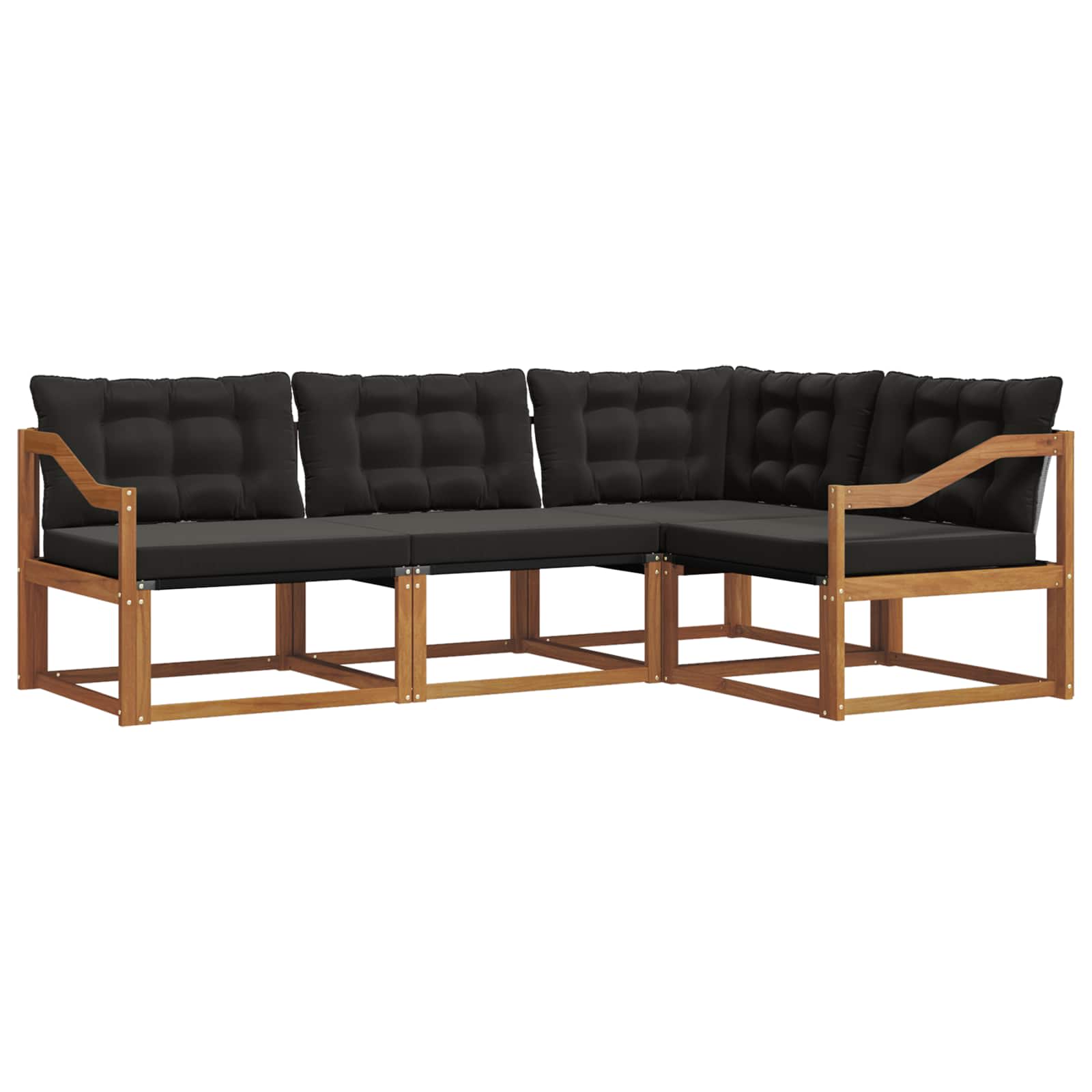Thumbnail - vidaXL Sofa Set mit Kissen 4 pcs Natürlich und Schwarz