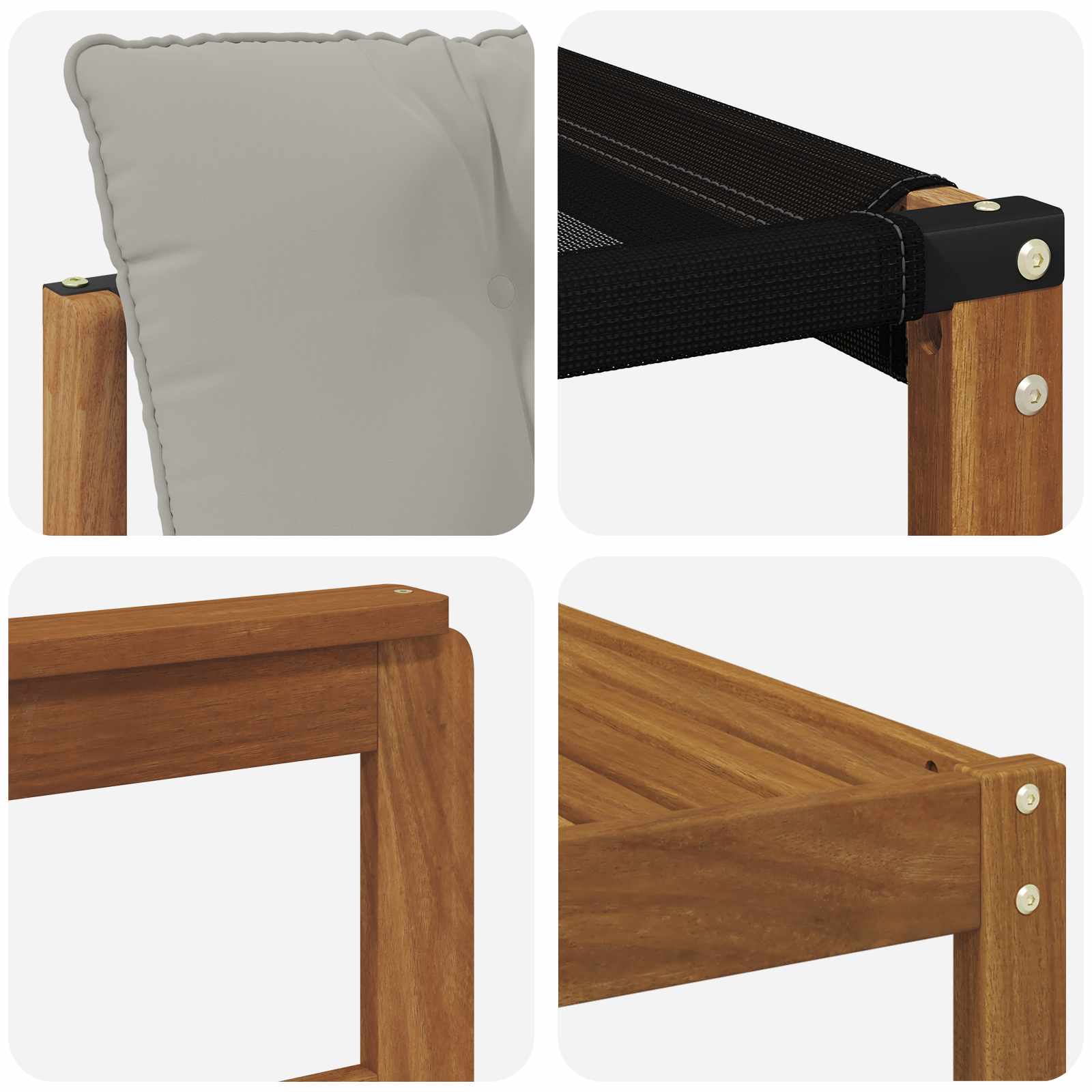 Zunanja garnitura za sedenje 5 pcs Naravna in svetlo siva - slika 9