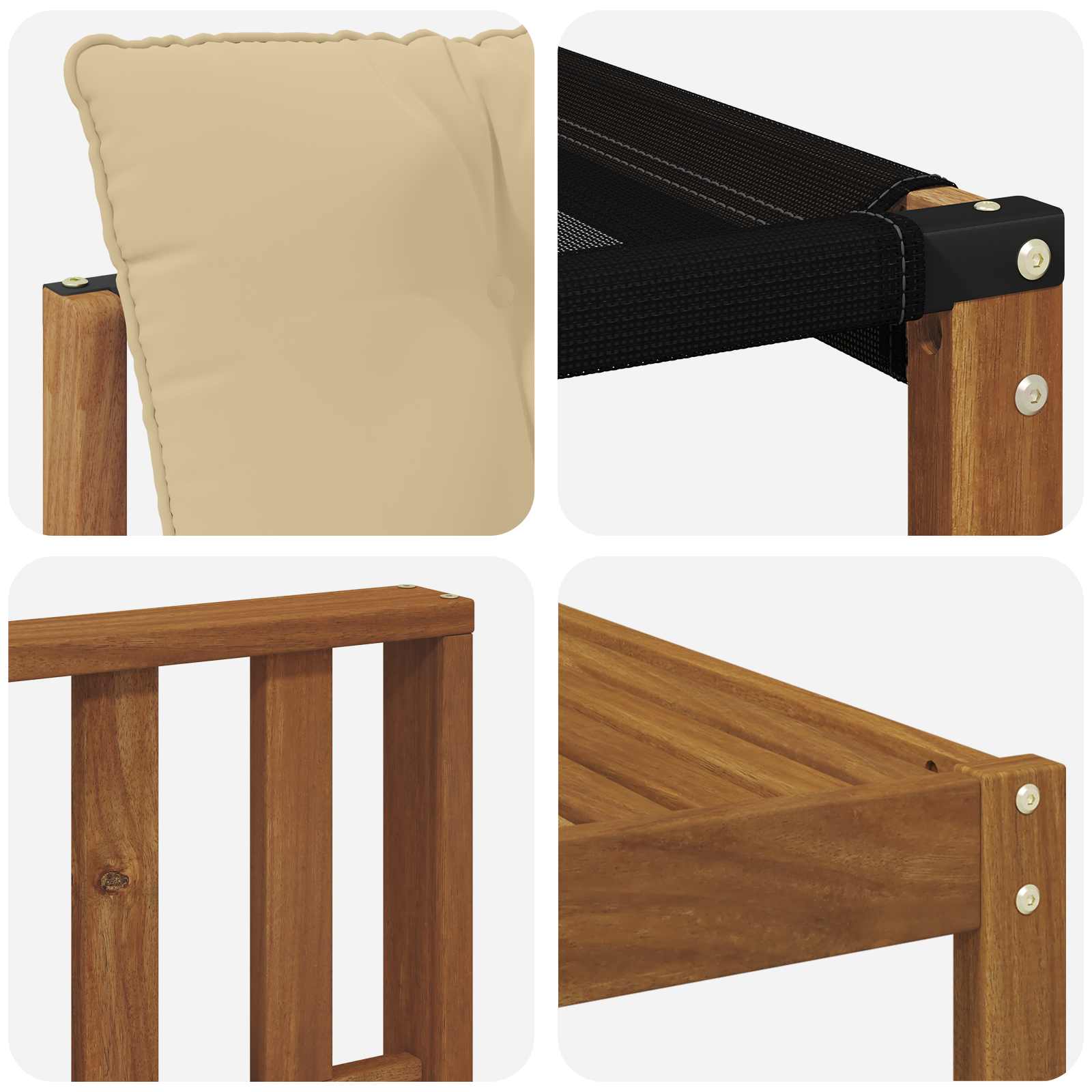 Zunanja garnitura za sedenje z blazino 5 pcs Naravna in bež - slika 9