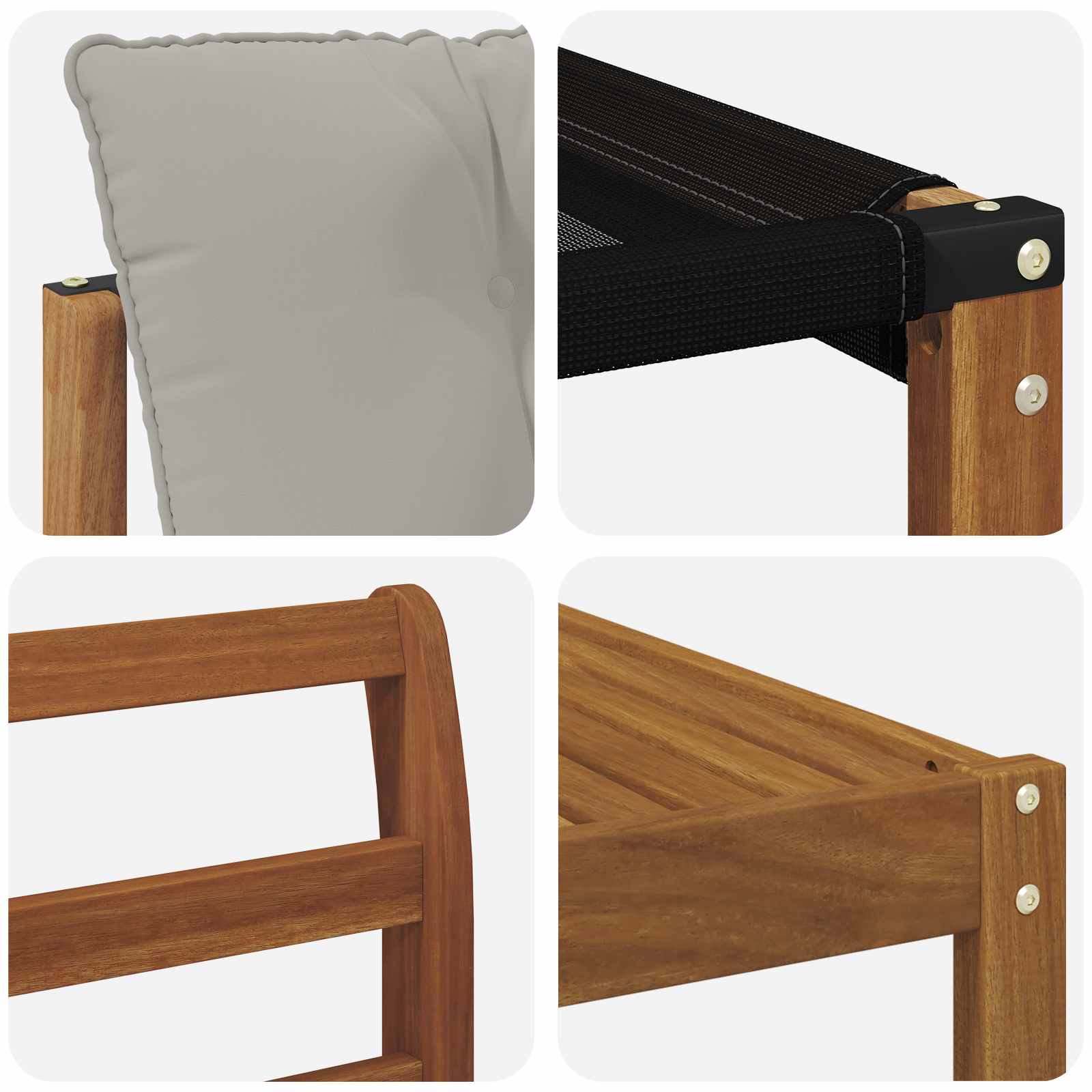 Zunanja garnitura za sedenje 5 pcs Naravna in svetlo siva - slika 9