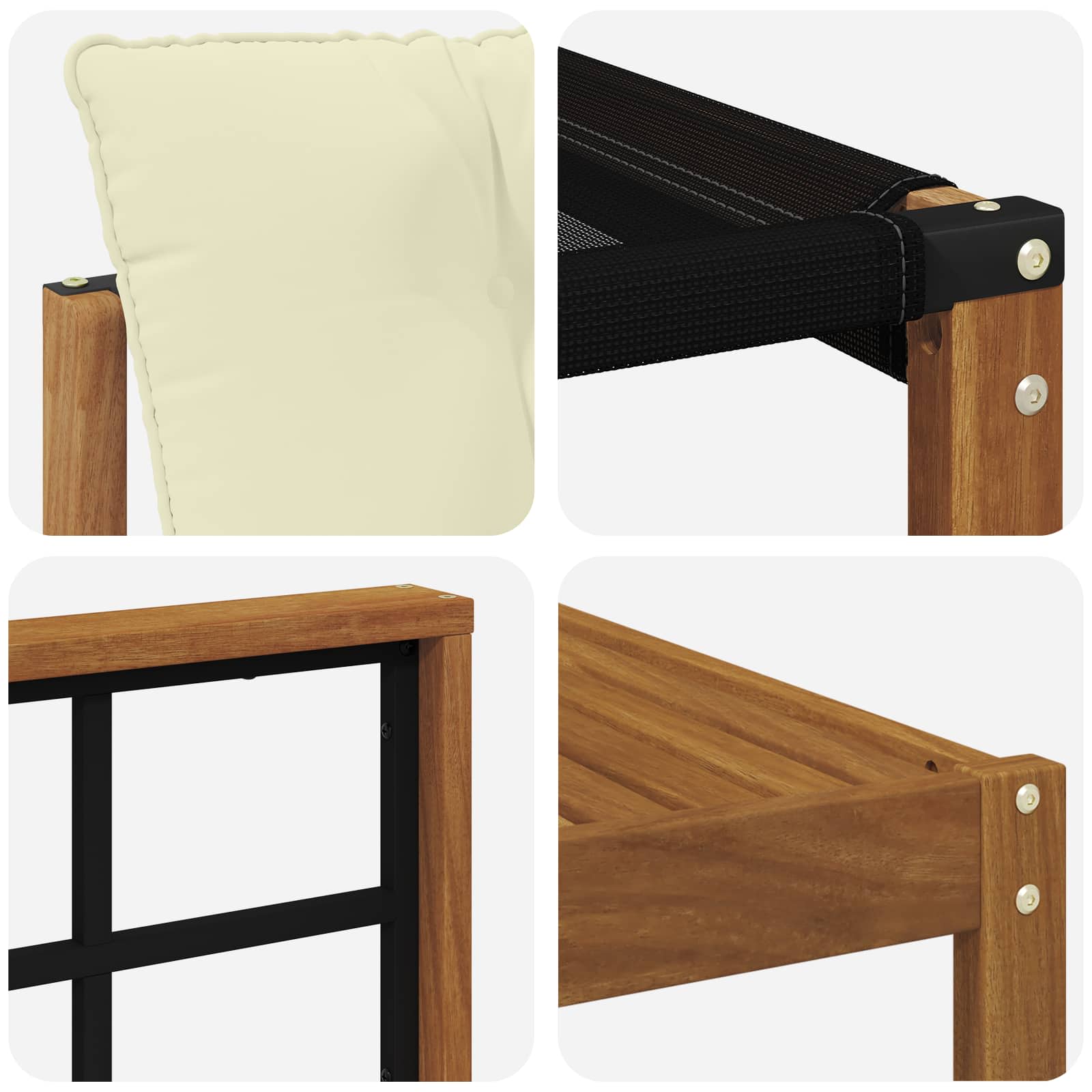 Zunanja garnitura za sedenje z blazino 5 pcs Naravna in smetana - slika 9