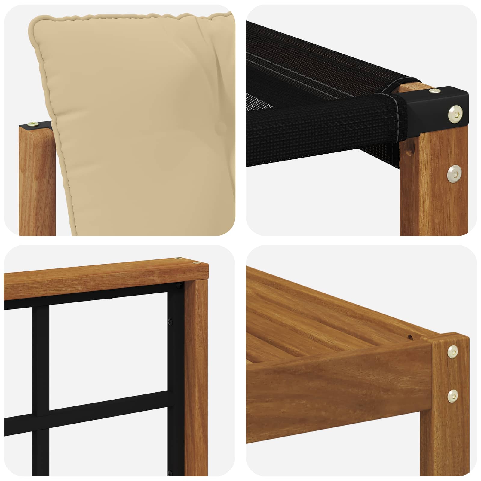 Zunanja garnitura za sedenje z blazino 5 pcs Naravna in bež - slika 9