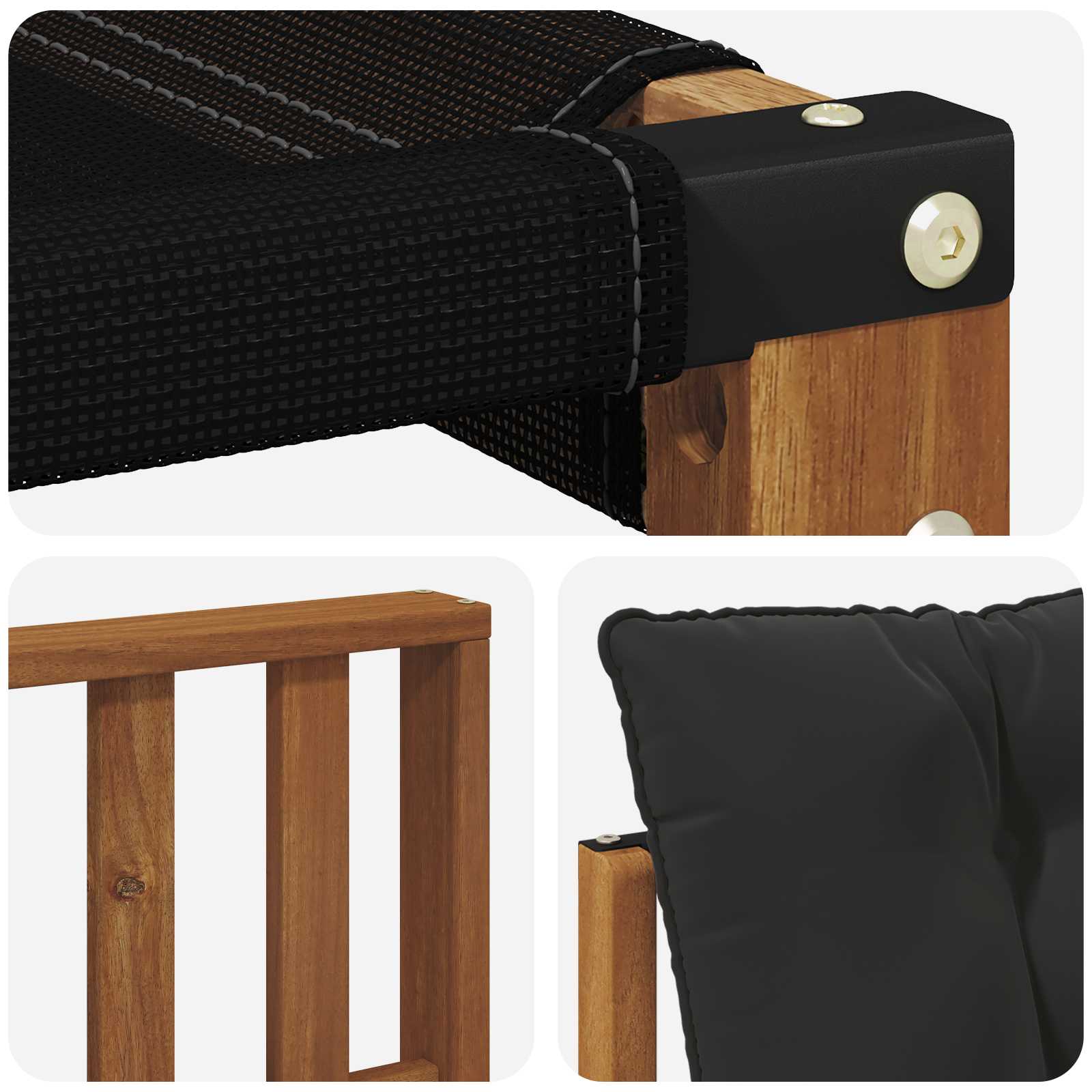 Zunanja garnitura za sedenje z blazino 5 pcs Naravna in črna - slika 7