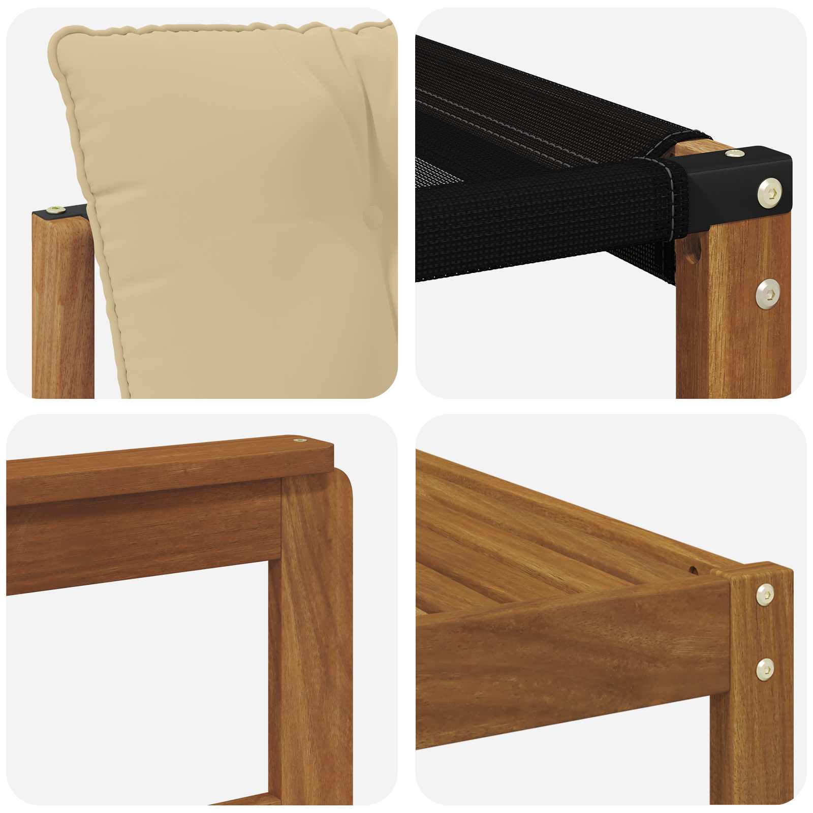 Zunanja garnitura za sedenje z blazino 6 pcs Naravna in bež - slika 9