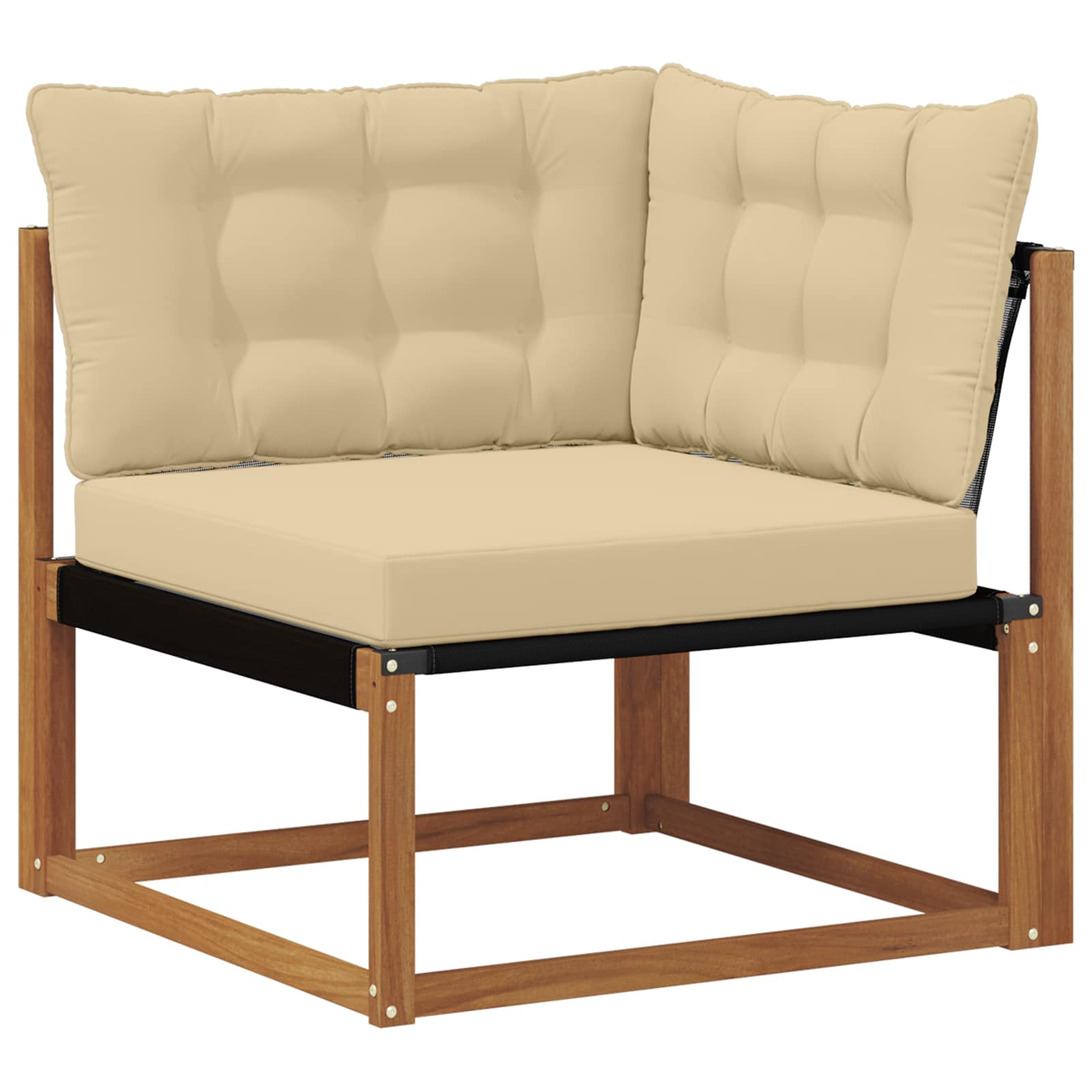 Zunanja garnitura za sedenje z blazino 6 pcs Naravna in bež - slika 8