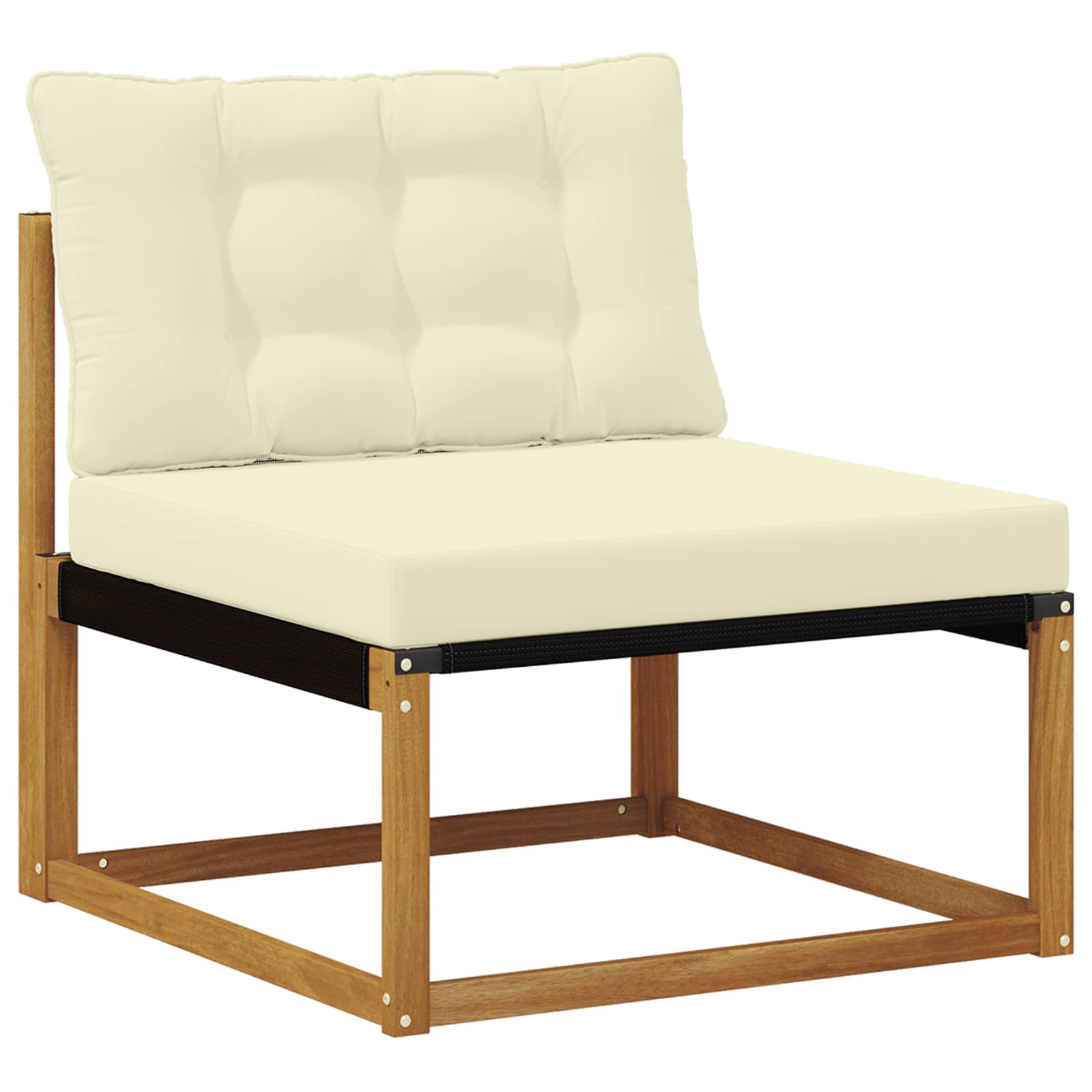 Zunanja garnitura za sedenje z blazino 6 pcs Naravna in smetana - slika 3