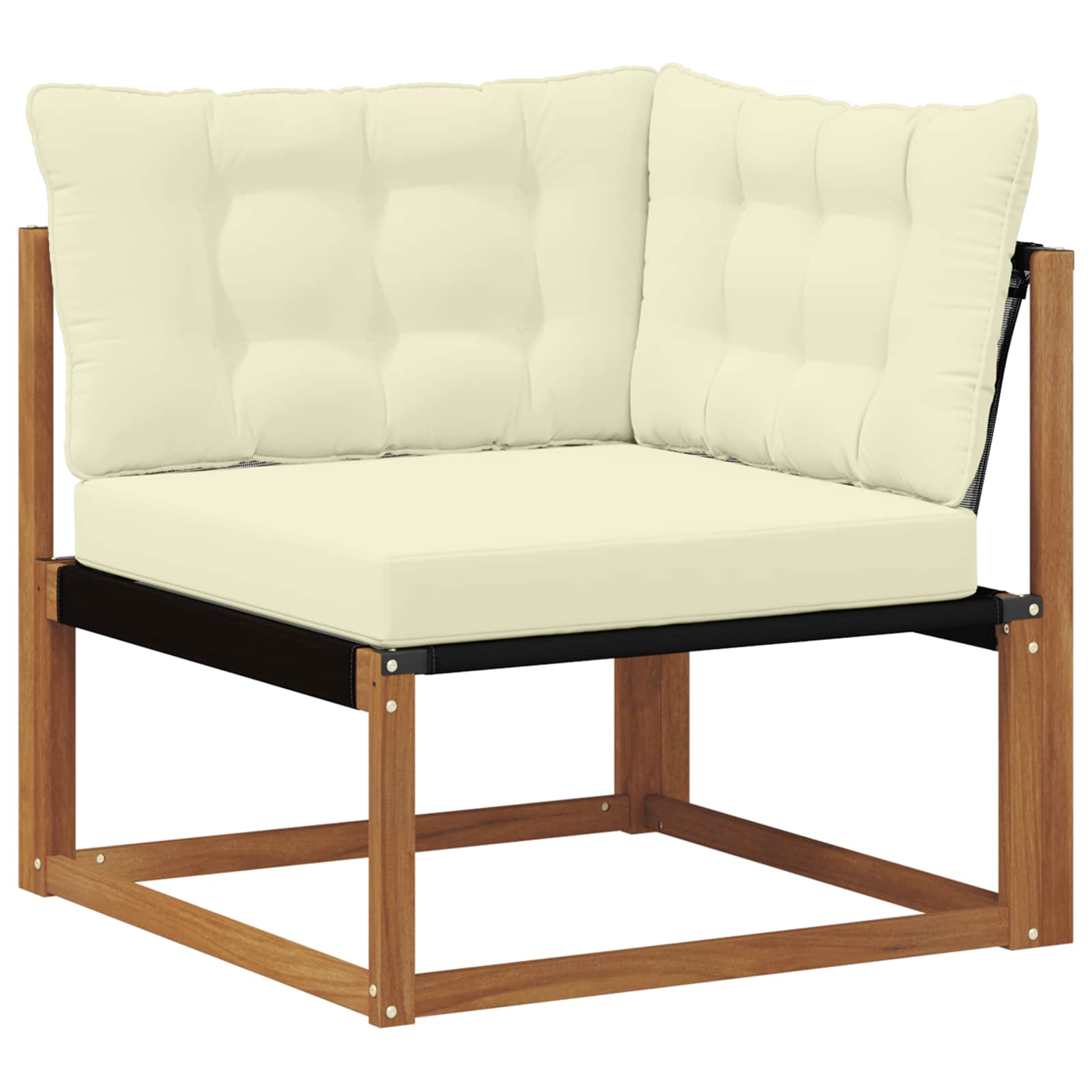 Zunanja garnitura za sedenje z blazino 6 pcs Naravna in smetana - slika 4