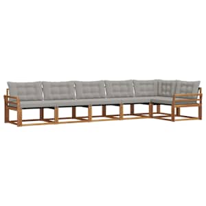 vidaXL V&auml;li diivanikomplekt 6 tk Looduslik ja Hele Hall