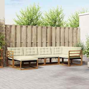 Zunanja garnitura za sedenje 18 pcs Naravna in smetana