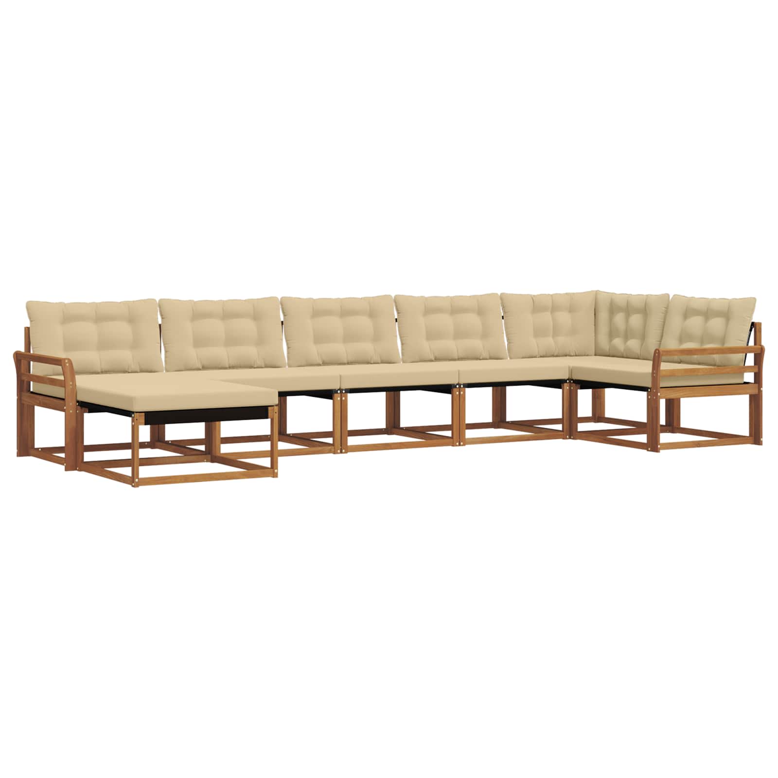 Zunanja garnitura za sedenje z blazino 21 pcs Naravna in bež - slika 2