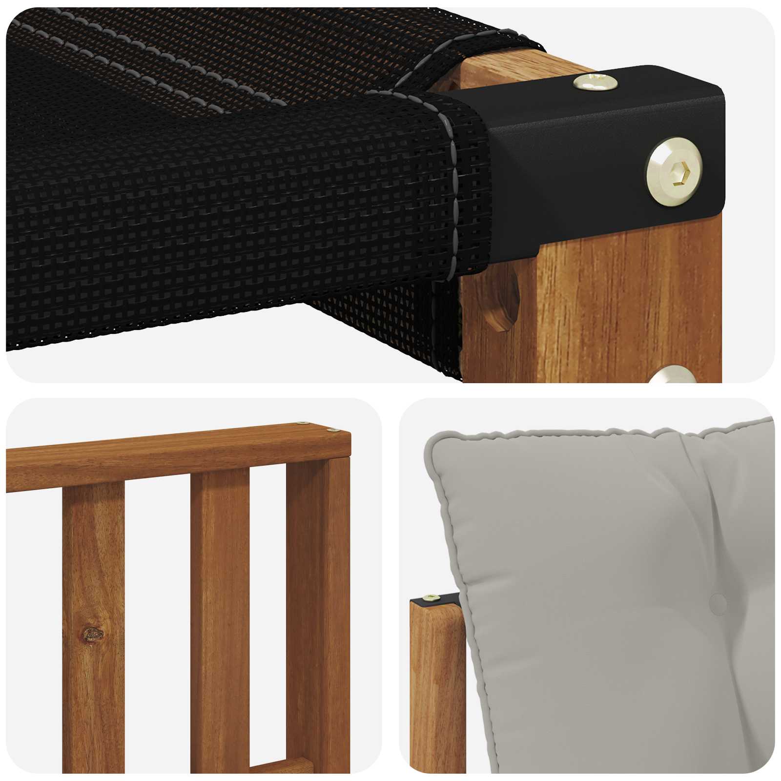 Zunanja garnitura za sedenje 6 pcs Naravna in svetlo siva - slika 7