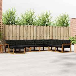 Zunanja garnitura za sedenje z blazino 24 pcs Naravna in črna