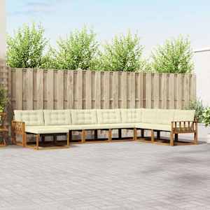 Zunanja garnitura za sedenje 24 pcs Naravna in smetana