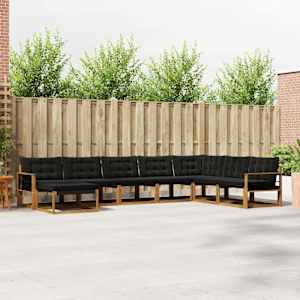 Zunanja garnitura za sedenje z blazino 24 pcs Naravna in črna