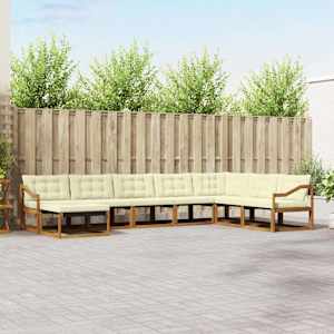 Zunanja garnitura za sedenje 24 pcs Naravna in smetana