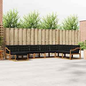 Zunanja garnitura za sedenje z blazino 24 pcs Naravna in črna