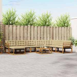 Zunanja garnitura za sedenje z blazino 25 pcs Naravna in bež