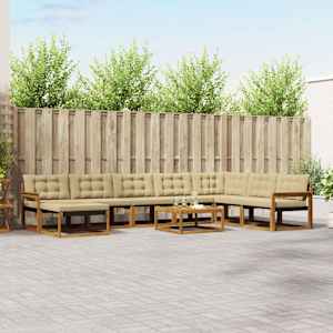 Zunanja garnitura za sedenje z blazino 25 pcs Naravna in bež