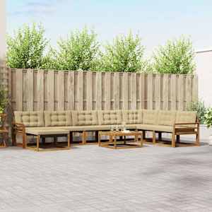 Zunanja garnitura za sedenje z blazino 25 pcs Naravna in bež