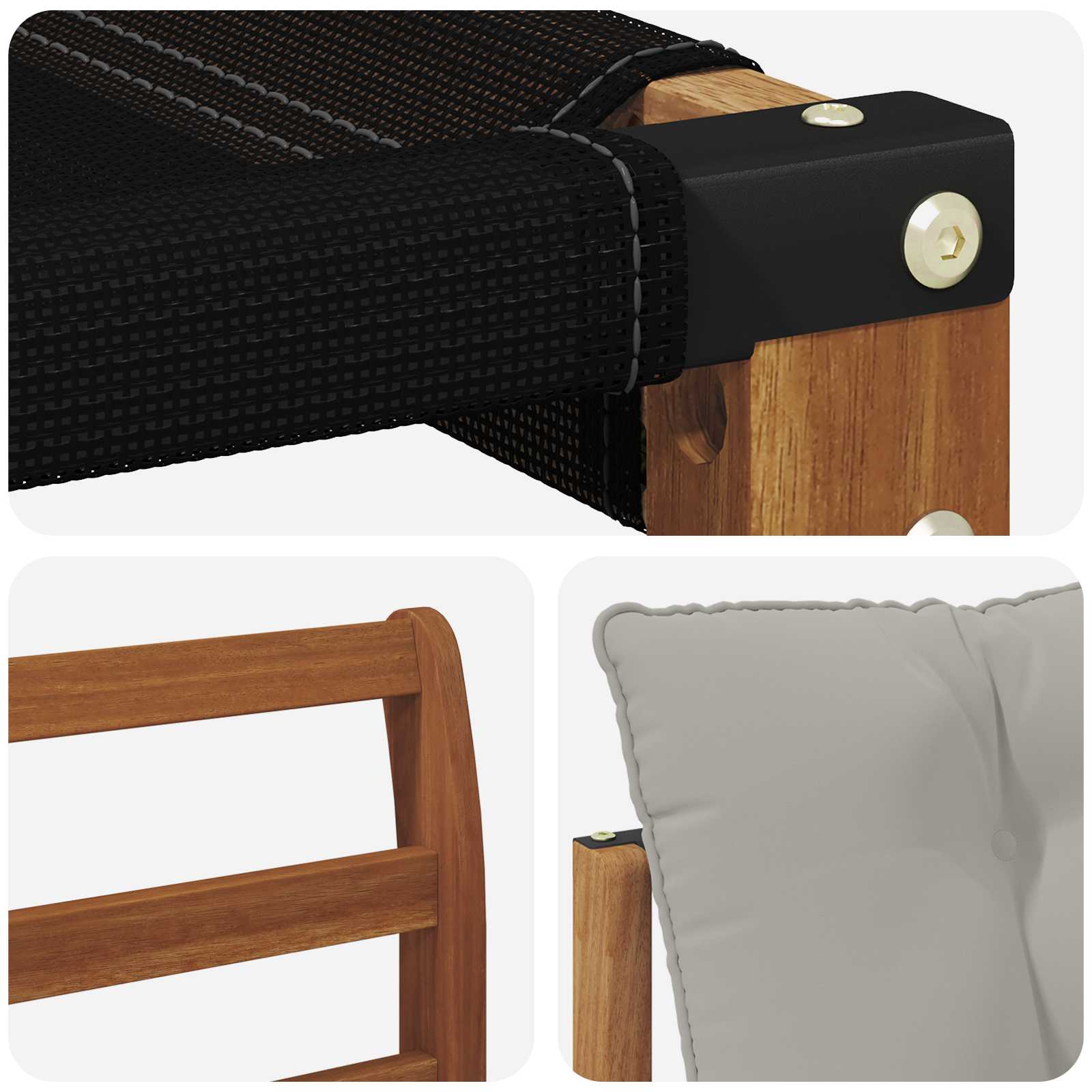 Zunanja garnitura za sedenje 6 pcs Naravna in svetlo siva - slika 7