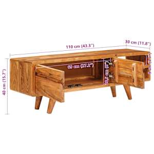 Televizní skříň Hnědá 110 x 30 x 40 cm Masivní akátové dřevo - obrázek 12