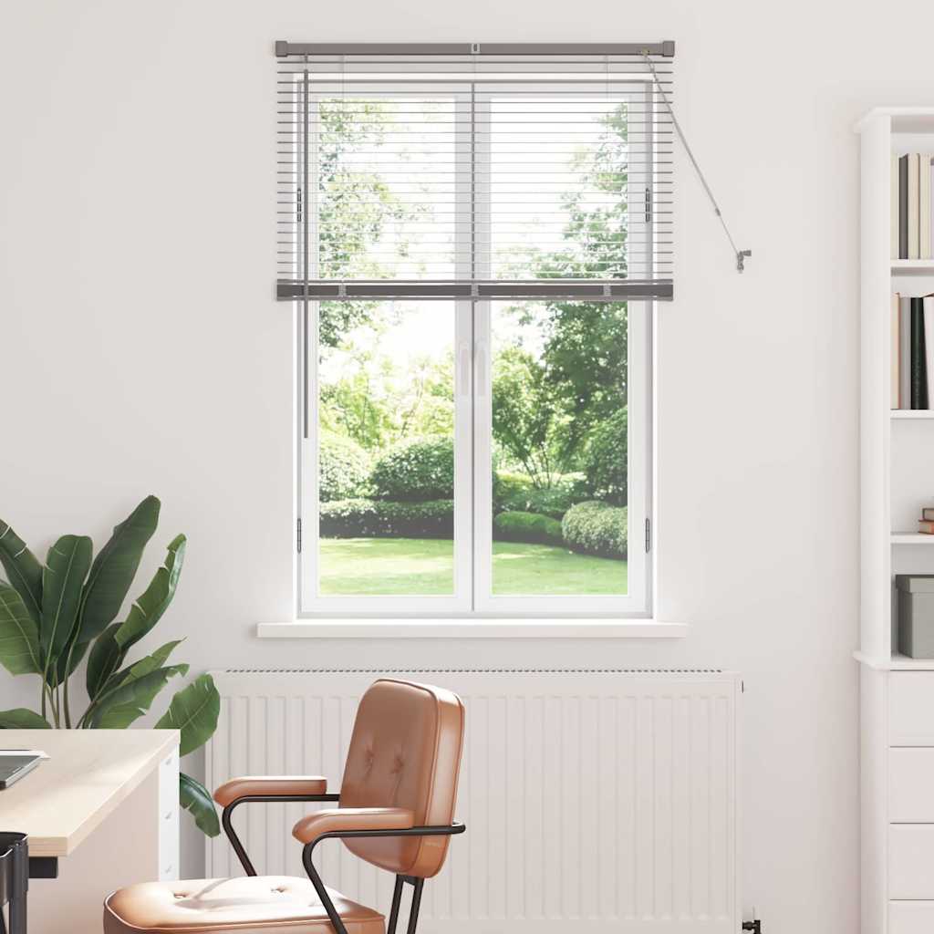 Raam Blind met gordijnen Zilver 80 x 130 cm Aluminium
