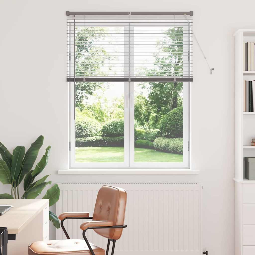 Raam Blind met gordijnen Zilver 100 x 130 cm Aluminium