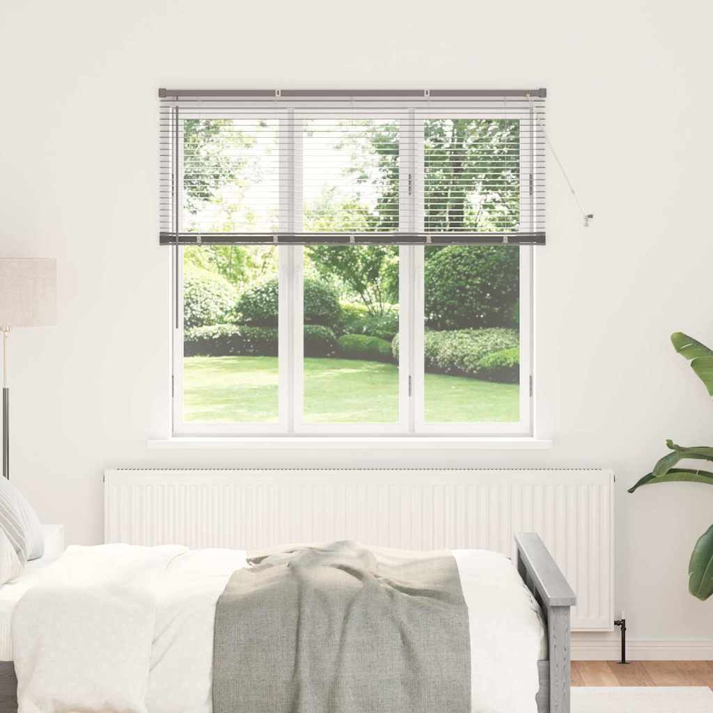 Raam Blind met gordijnen Zilver 80 x 130 cm Aluminium