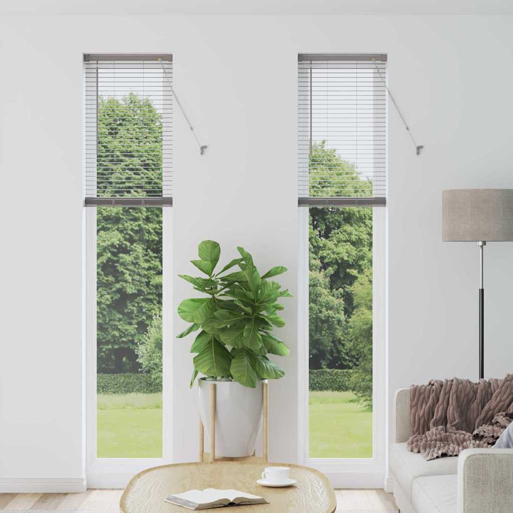 Raam Blind met gordijnen Anders Zilver 80 x 130 cm Aluminium